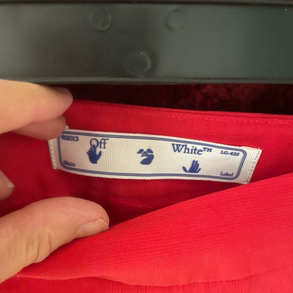 Off-White Red Women's Shorts - Picture 2 of 5